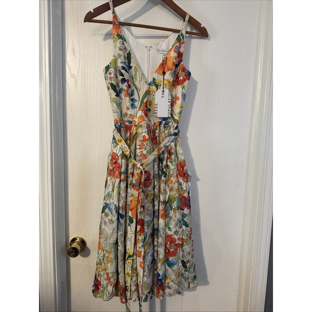 Dress The Population Womens River Midi Dress Floral xxs